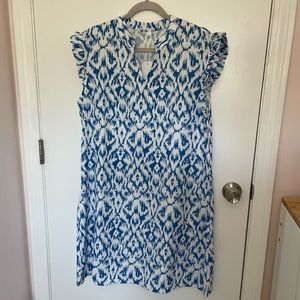 Woman’s XL blue and white dress